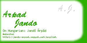 arpad jando business card
